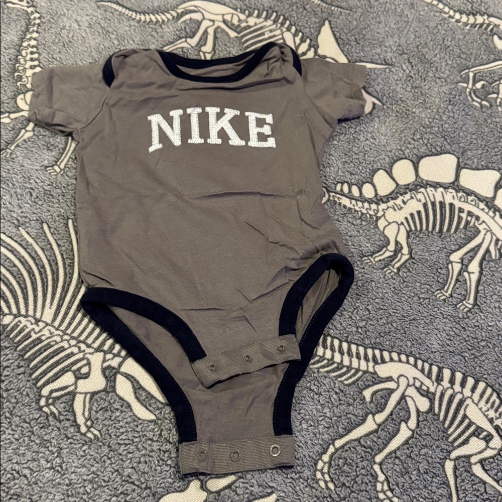 Nike Infant Gray Onesie with Black Trim